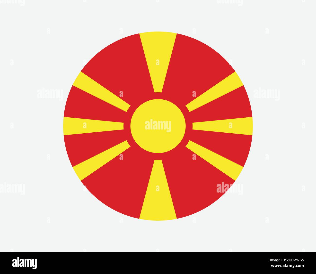 North Macedonia Round Country Flag. North Macedonian Circle National ...