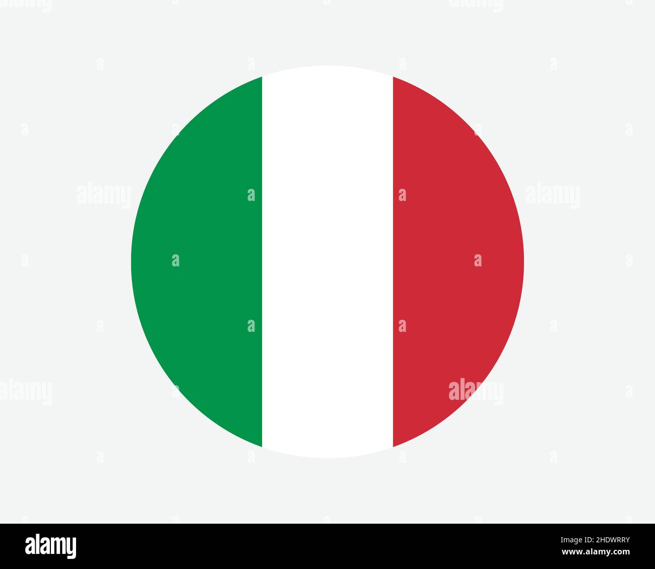 Italy Round Country Flag. Italian Circle National Flag. Italian Republic Circular Shape Button Banner. EPS Vector Illustration. Stock Vector