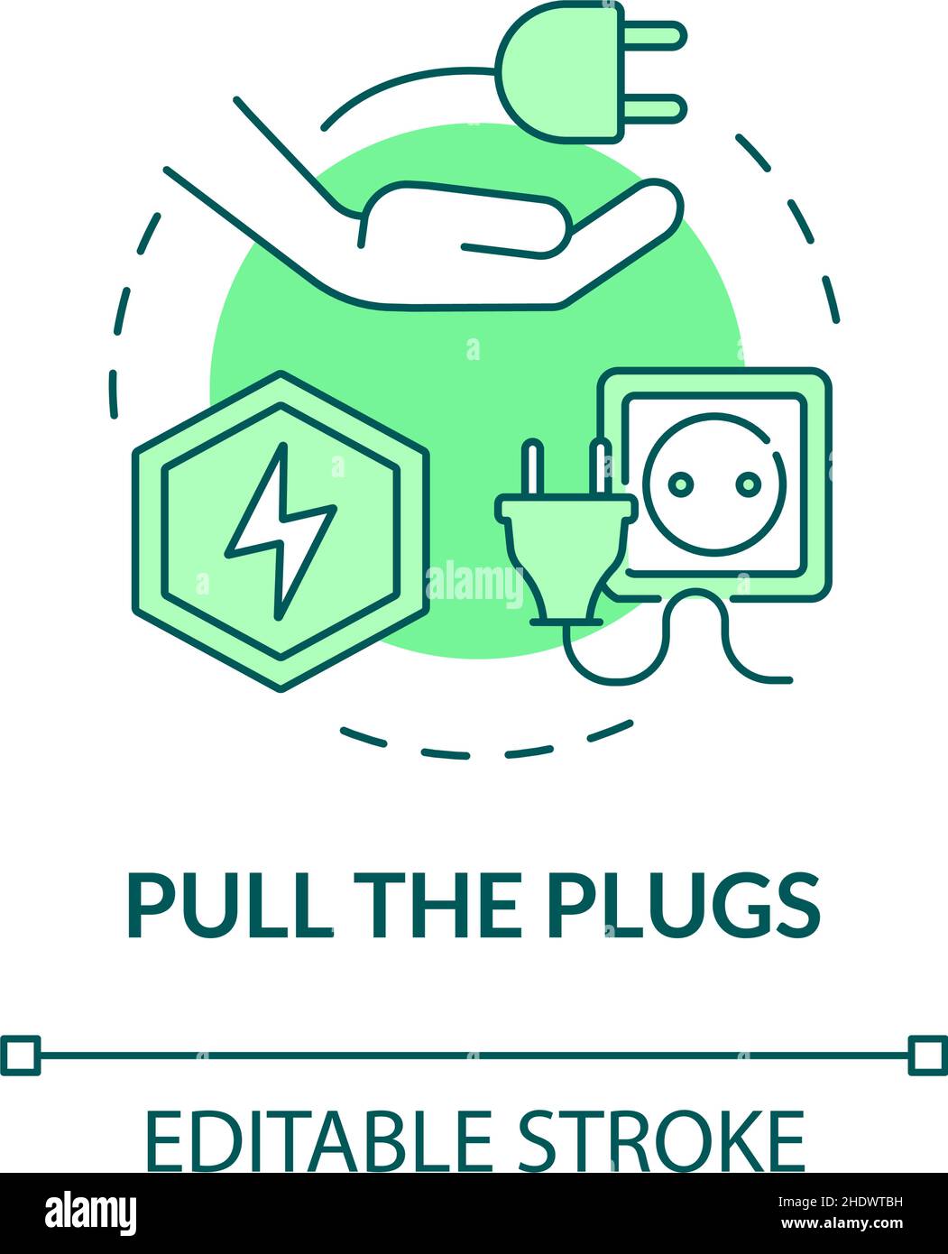 Pull plugs green concept icon Stock Vector Image & Art - Alamy