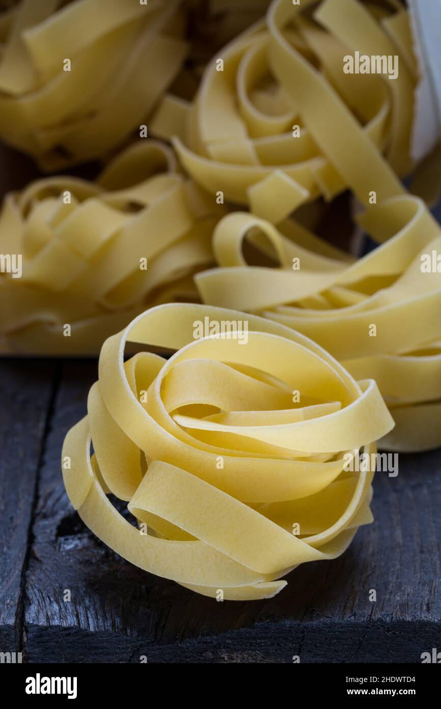 tagliatelle, noodles, tagliatelles, noodle, pasta Stock Photo