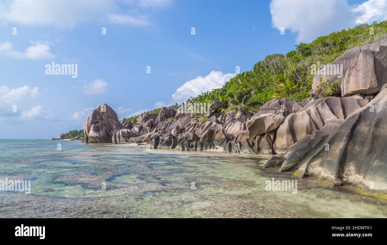 seychelles, la digue, anse source d'argent, la digues, anse source d ...