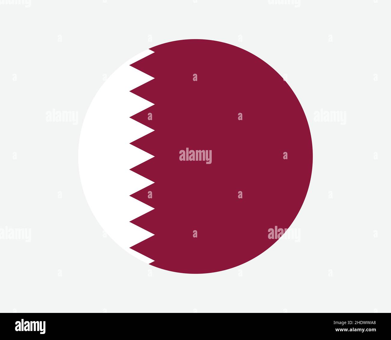 Qatar Round Country Flag. Qatari Circle National Flag. State of Qatar