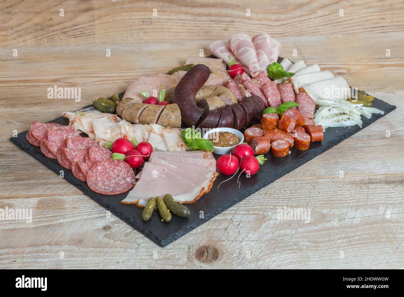 sausage platter, sausage, sausage platters, sausages Stock Photo
