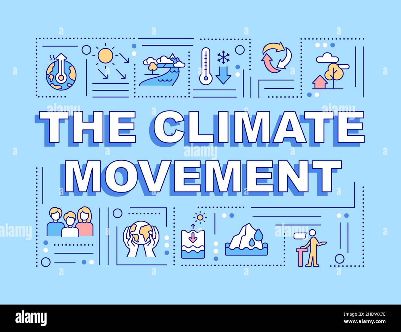 Climate movement word concepts blue banner Stock Vector