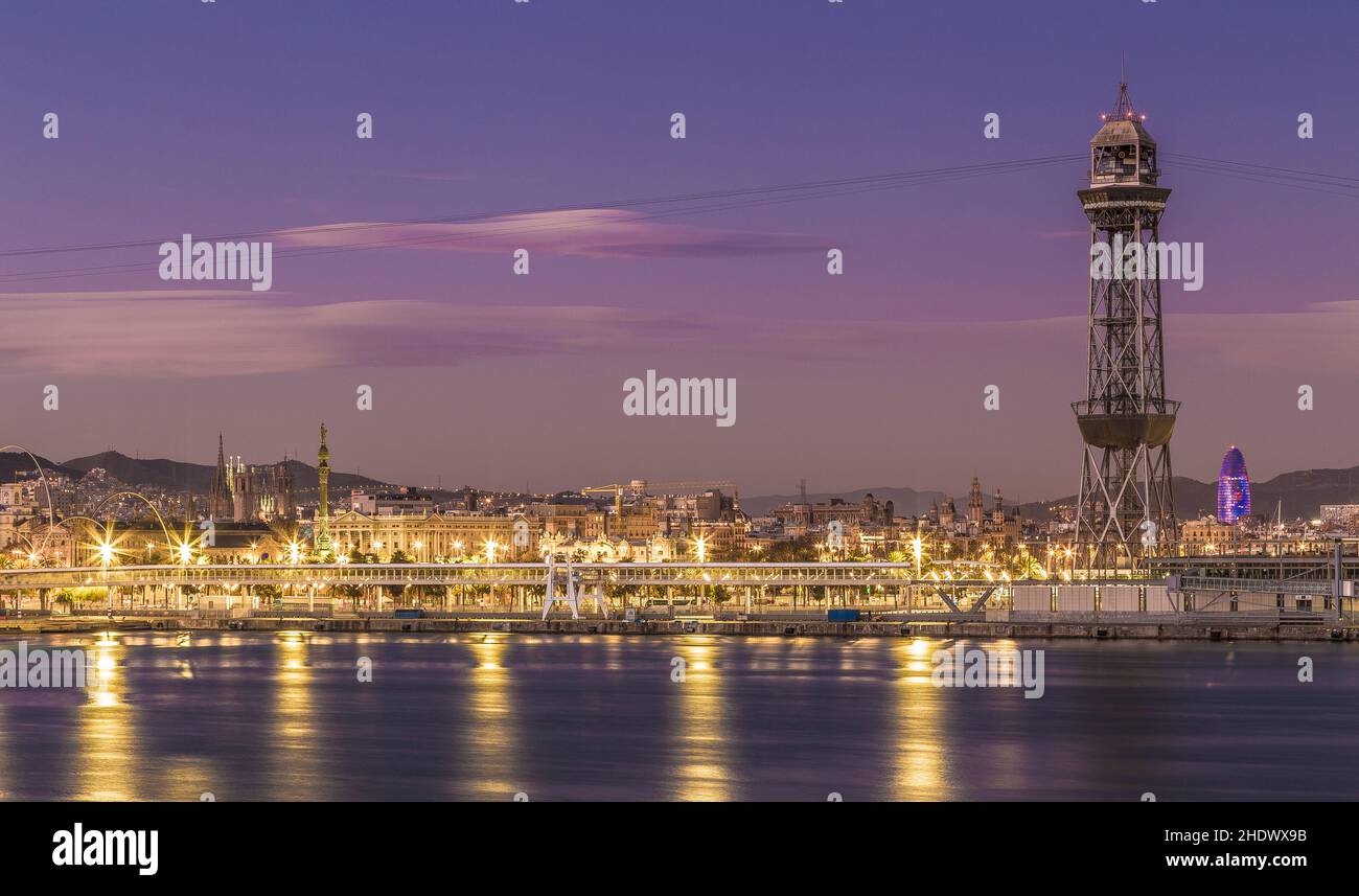 barcelona, steel tower, barcelonas, steel towers Stock Photo