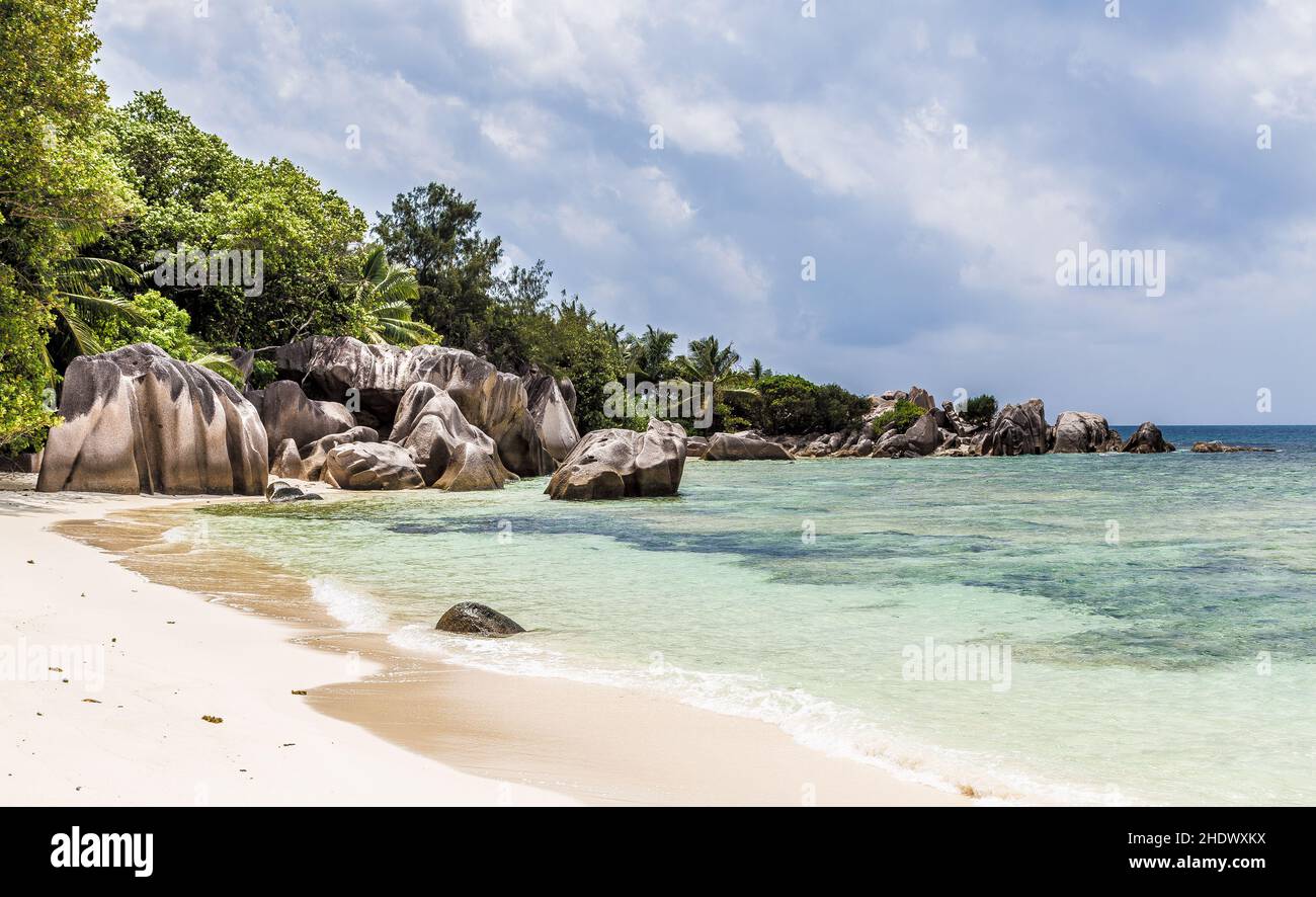 beach, la digue, anse source d'argent, beaches, seaside, la digues