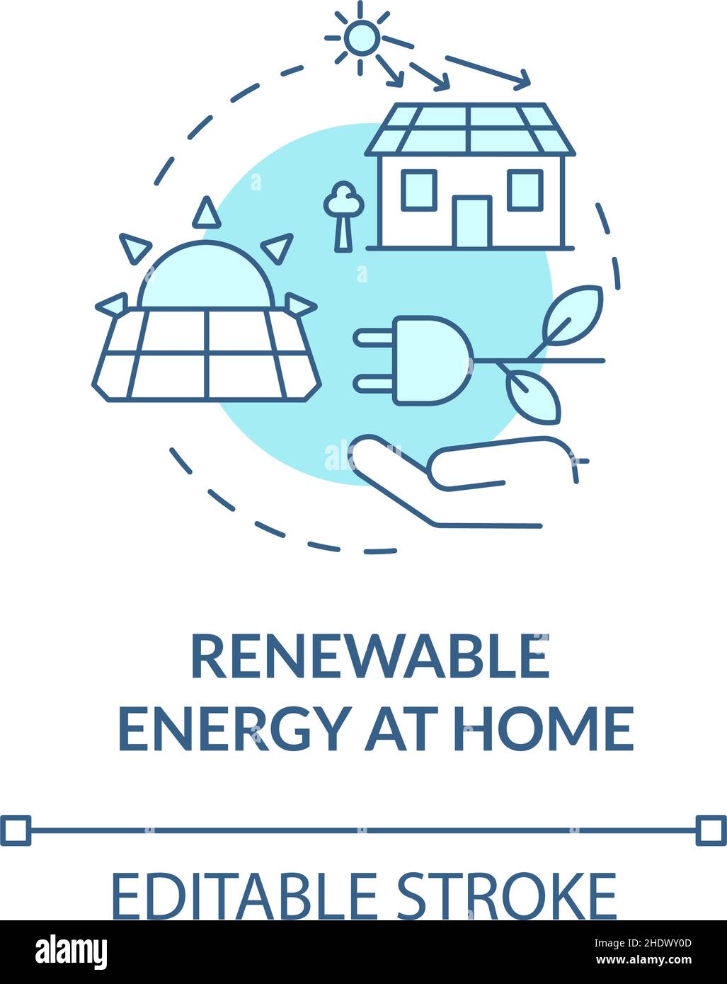 Renewable energy turquoise concept icon Stock Vector