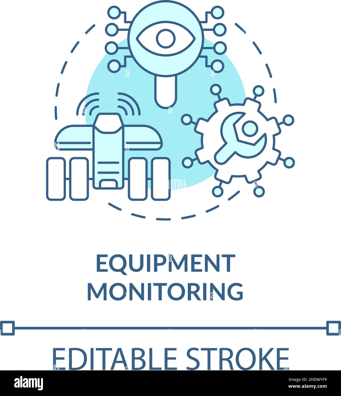 Equipment monitoring turquoise concept icon Stock Vector Image & Art ...