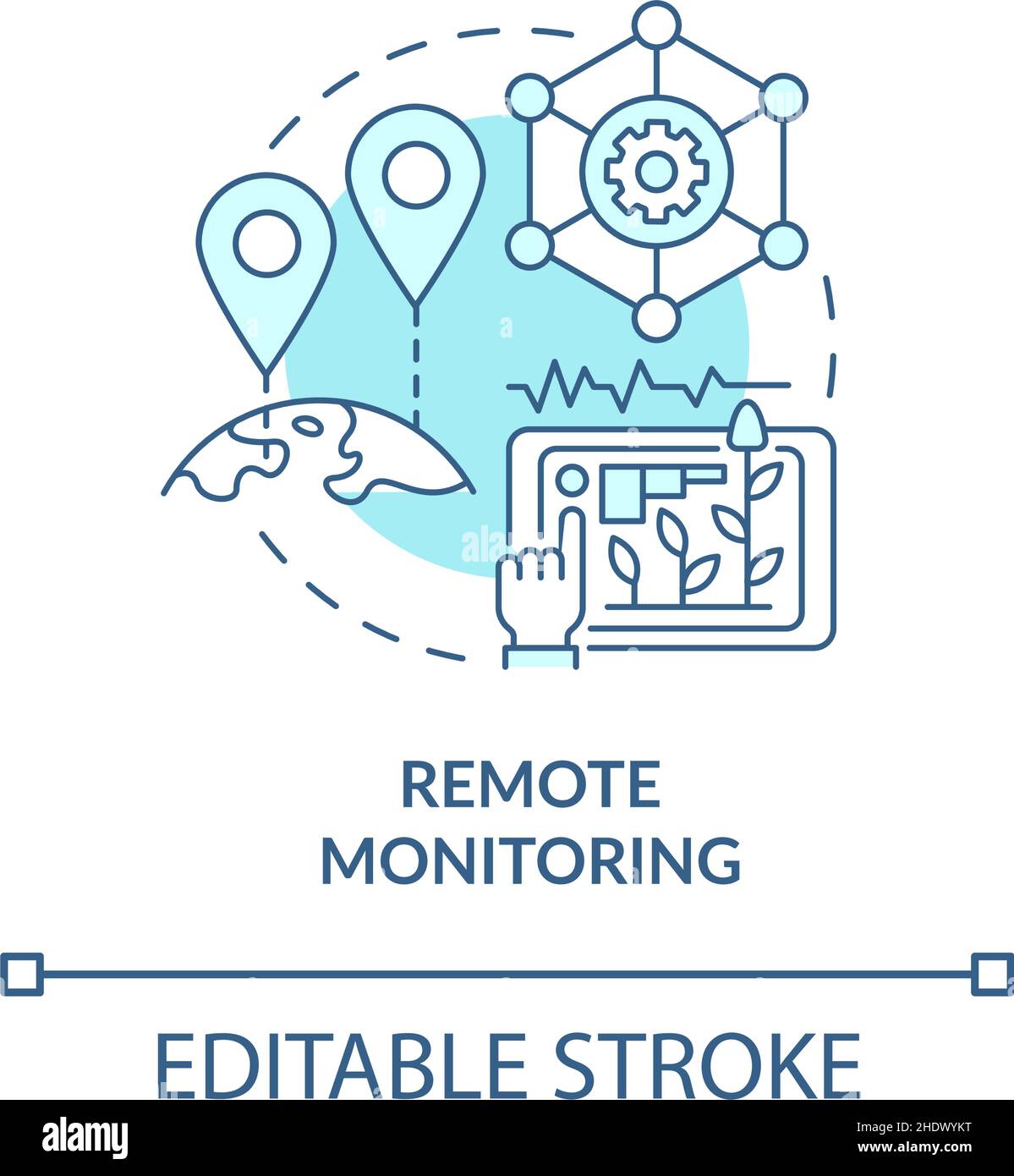Remote monitoring turquoise concept icon Stock Vector Image & Art Alamy