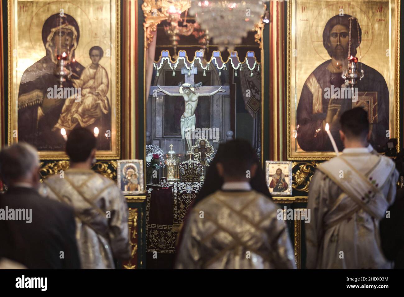 When Is Christmas 2022 In The Greek Orthodox Church Gaza City, Palestinian Territories. 07Th Jan, 2022. Palestinian Greek  Orthodox Christians Attend The Christmas Eve Mass, Led By Greek Orthodox  Archbishop Alexios At St. Porphyrios Church In Gaza City. The Orthodox  Church