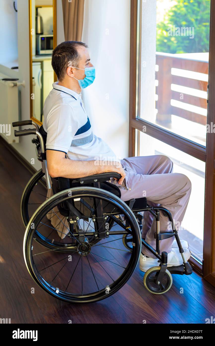 home, wheelchair, corona crisis, homes, wheelchairs Stock Photo Alamy