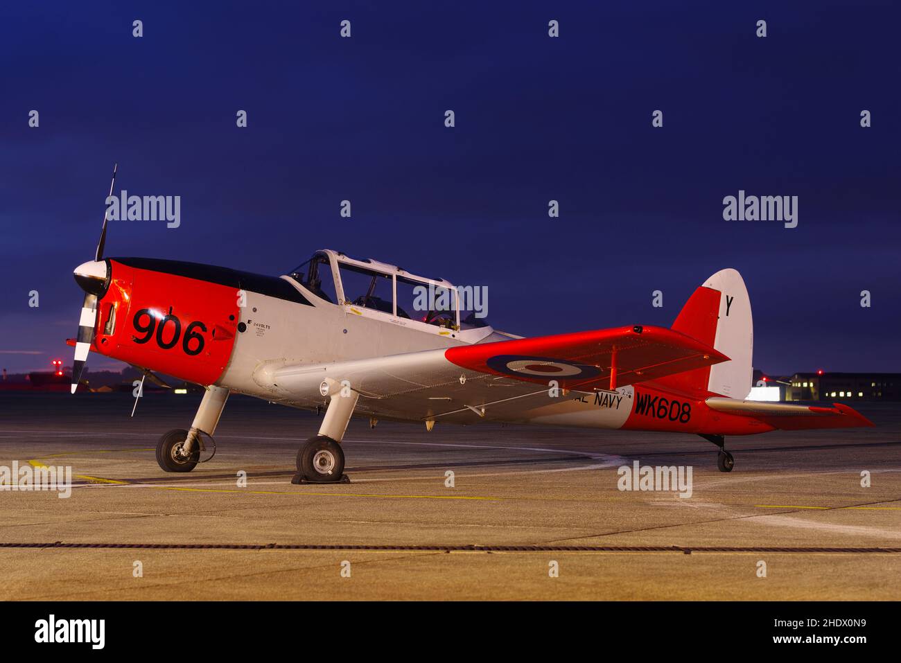 DHC Chipmunk T10, WK608, Navy Wings, RNAS Yeovilton, Stock Photo