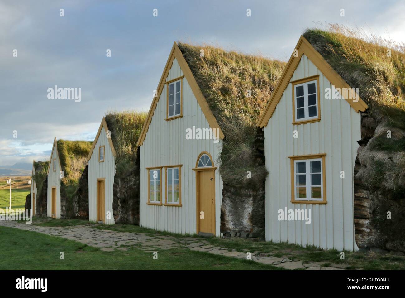 iceland, peat houses, icelands Stock Photo