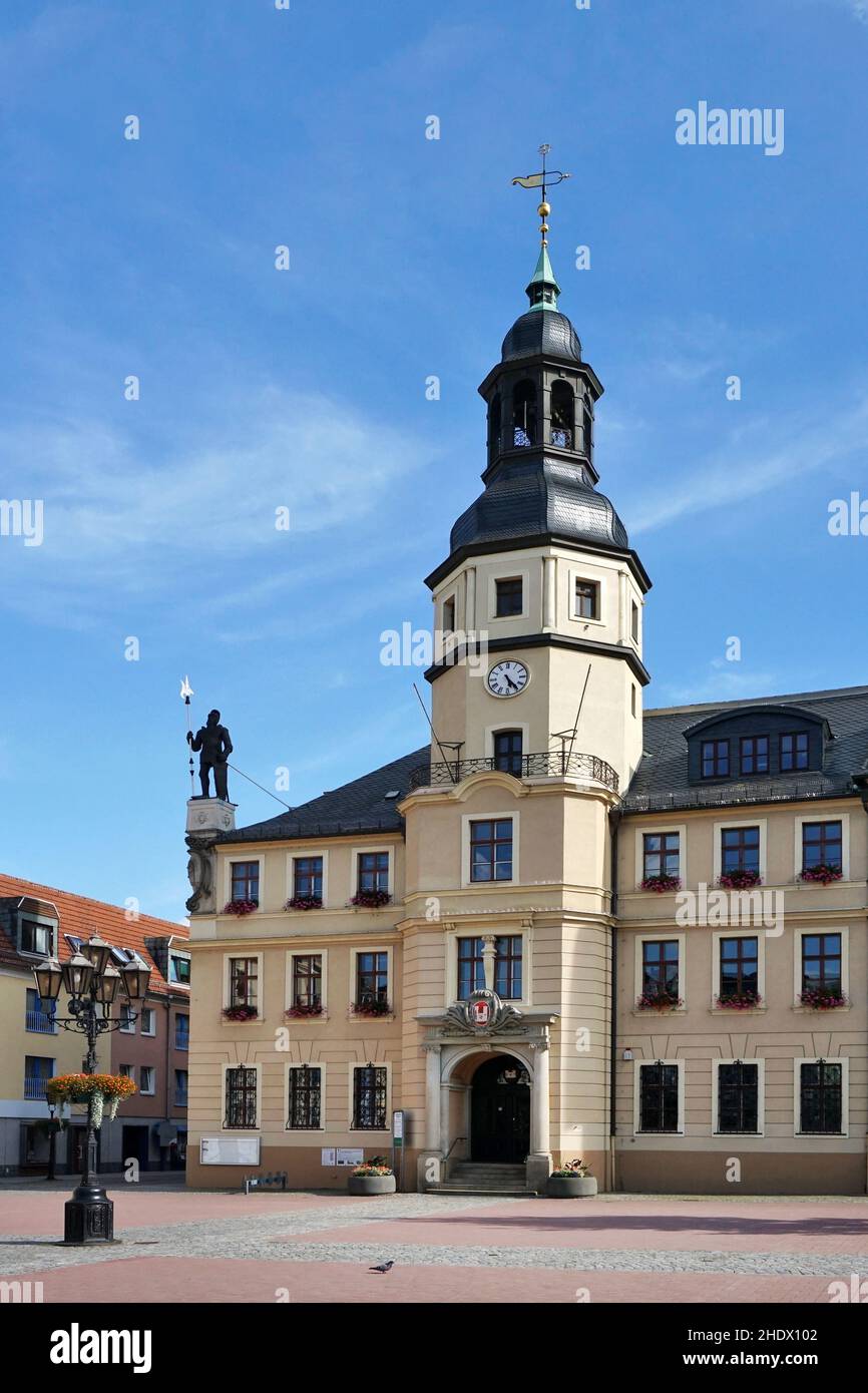town hall, roland figure, crimmitschau, town halls Stock Photo Alamy