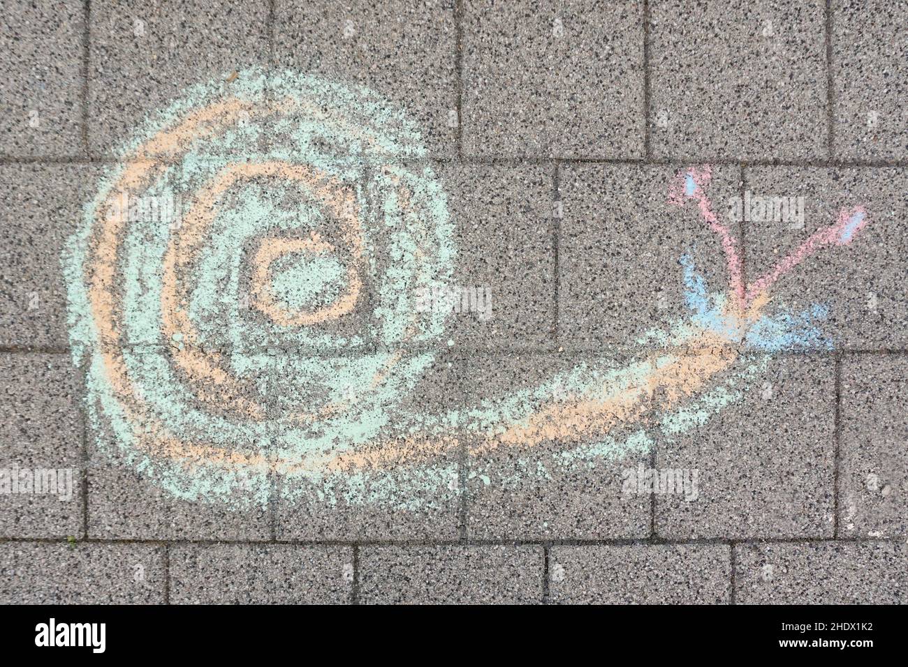 snail, chalk drawing, snails Stock Photo Alamy