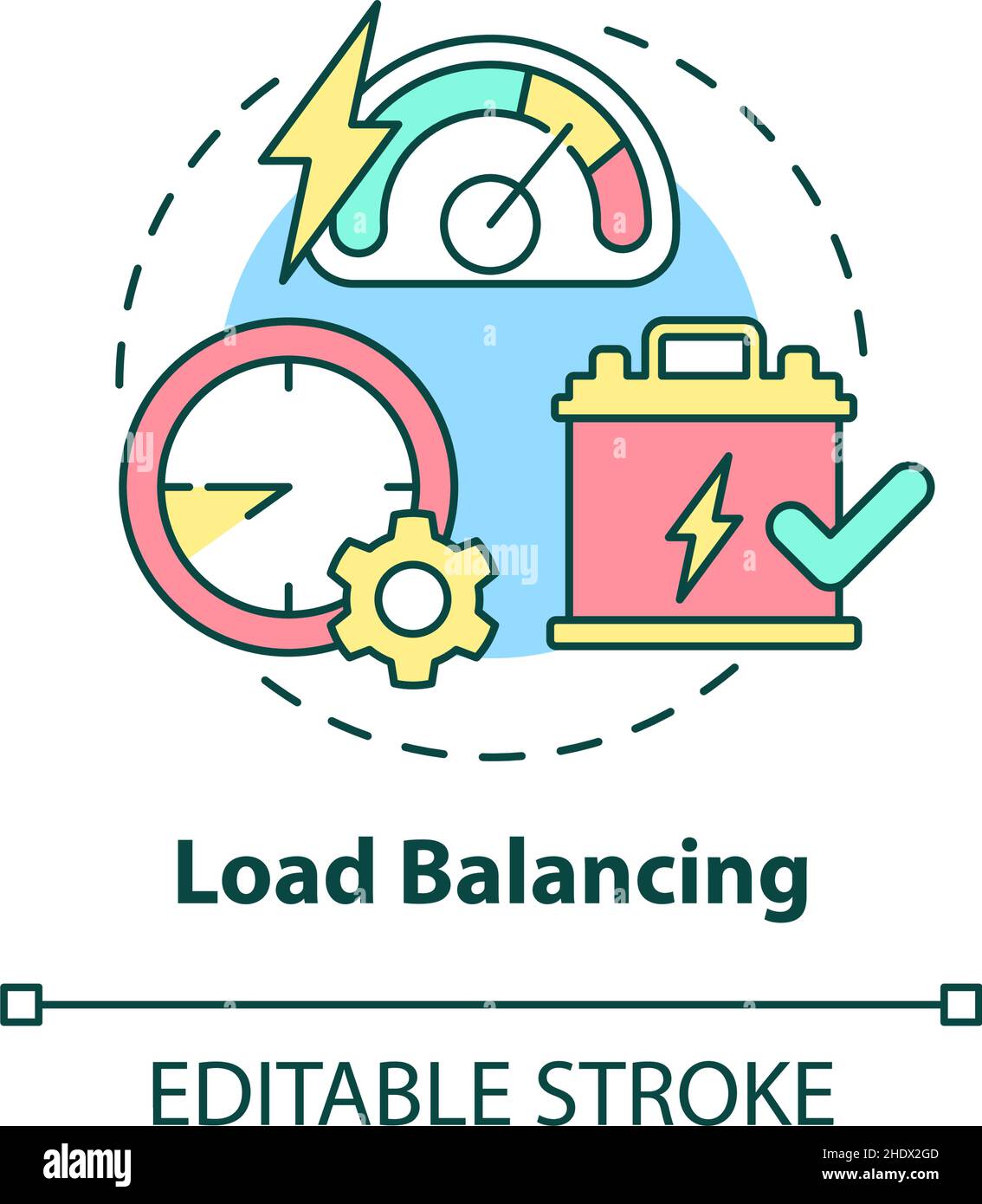 Load balancing concept icon Stock Vector