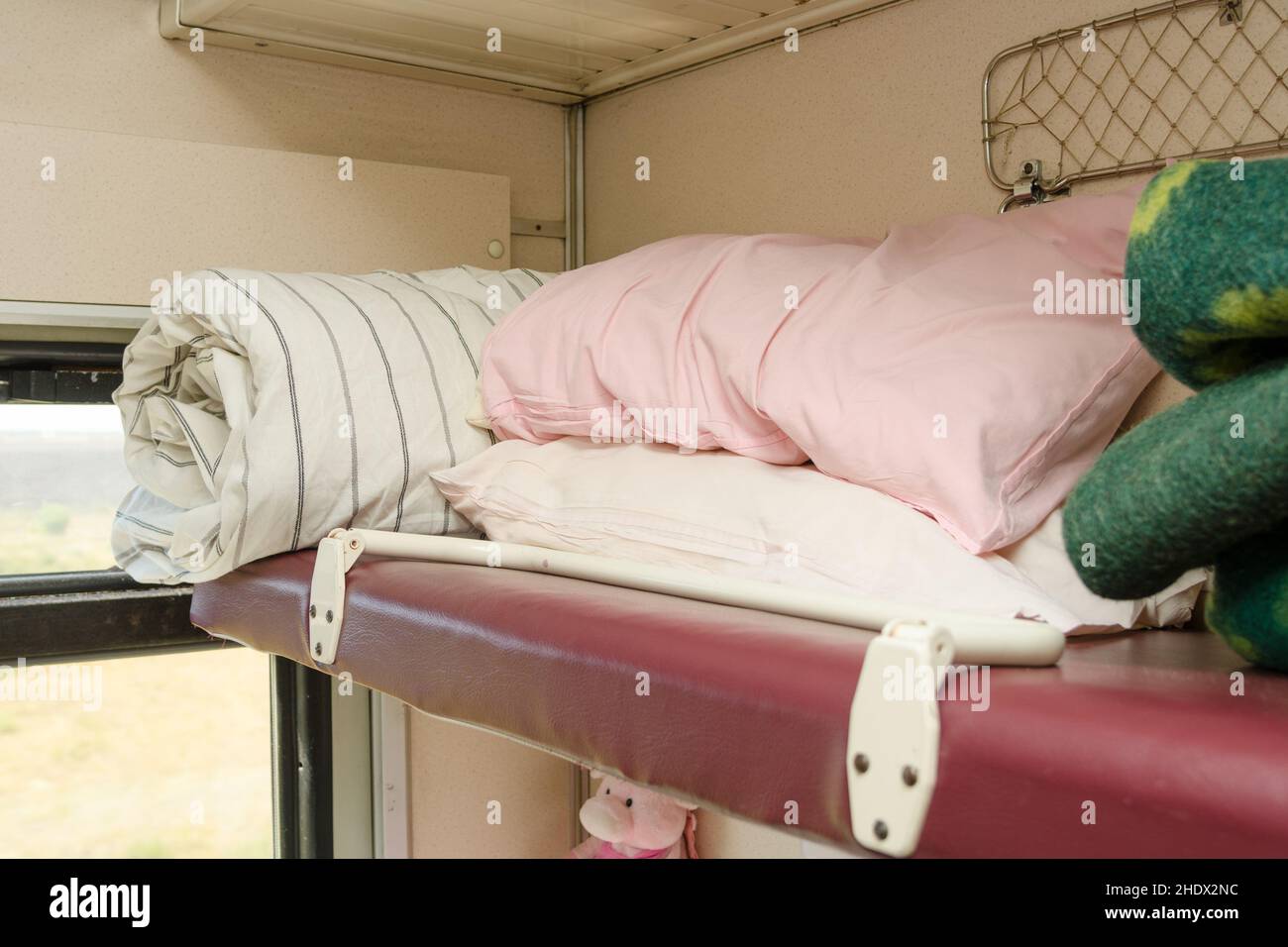 compartment, bed cover, sleeper, compartments, bed covers Stock Photo