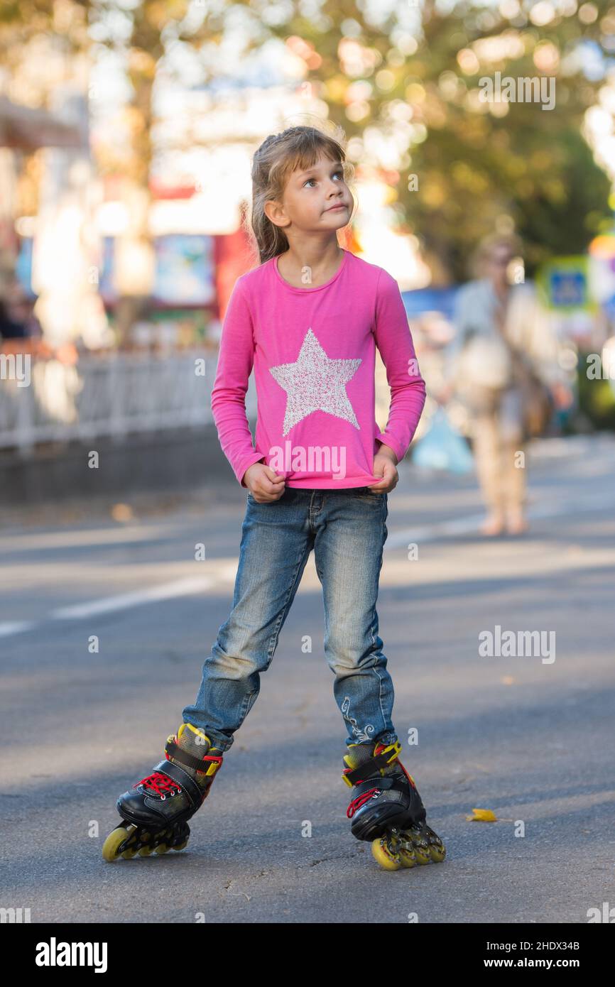 girl, inline skates, girls Stock Photo Alamy