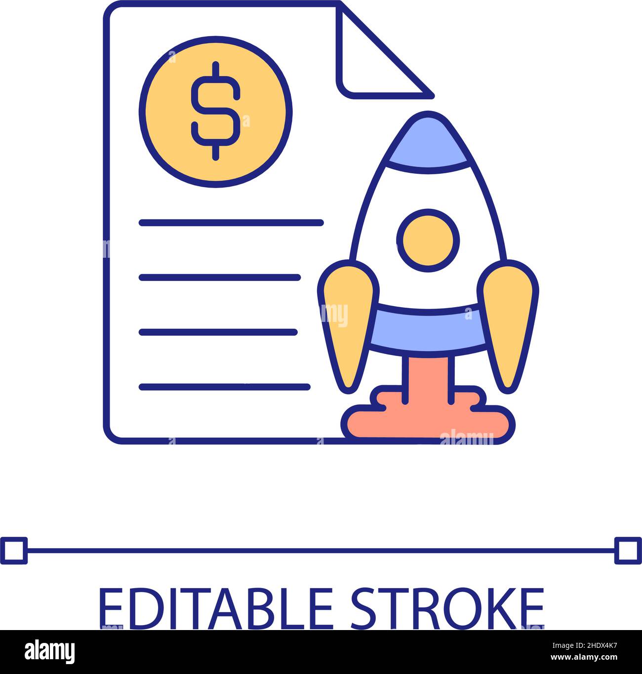 Startup budgeting RGB color icon Stock Vector