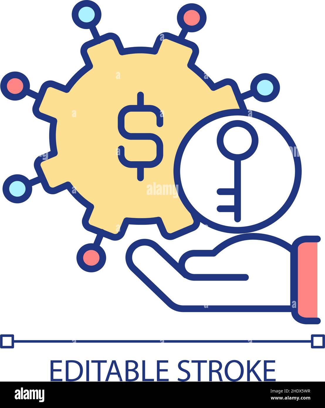 Security for e-banking RGB color icon Stock Vector