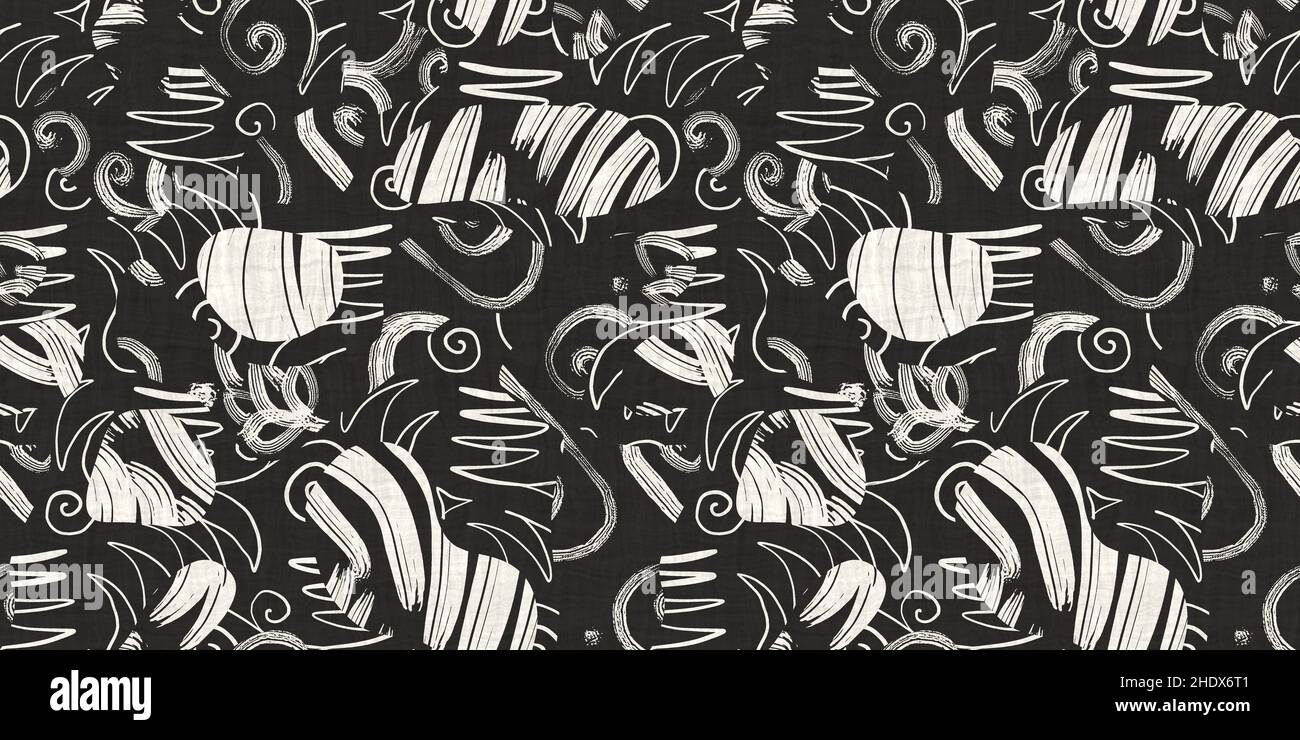 Two Color Drawing Examples Seamless two tone hand drawn brushed effect pattern border swatch. High ...