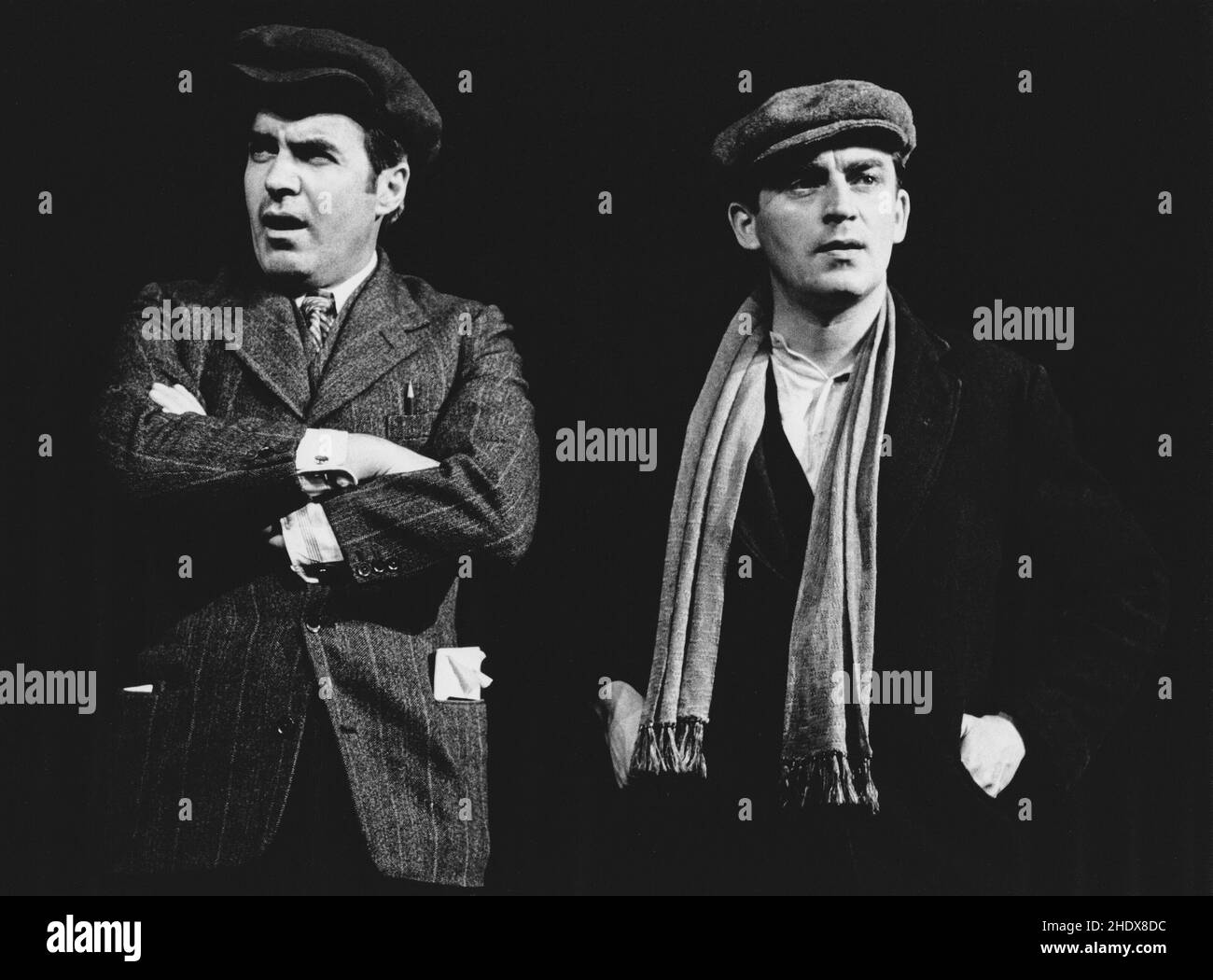 l-r: John Cairney (Charlie McGrath), James Grant (Willie Rough) in WILLIE ROUGH by Bill Bryden at the Shaw Theatre, London NW1  17/01/1973  a Royal Lyceum Theatre Company production  set design: Geoffrey Scott  costumes: Deirdre Clancy  lighting: Andre Tammes  director: Bill Bryden Stock Photo