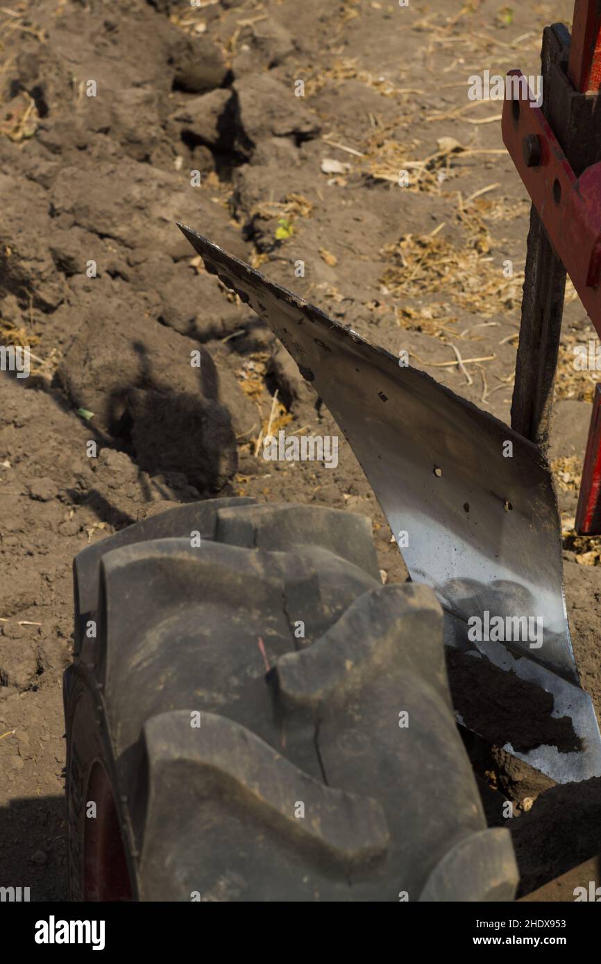 plowing, plough, plow, ploughs, plows Stock Photo