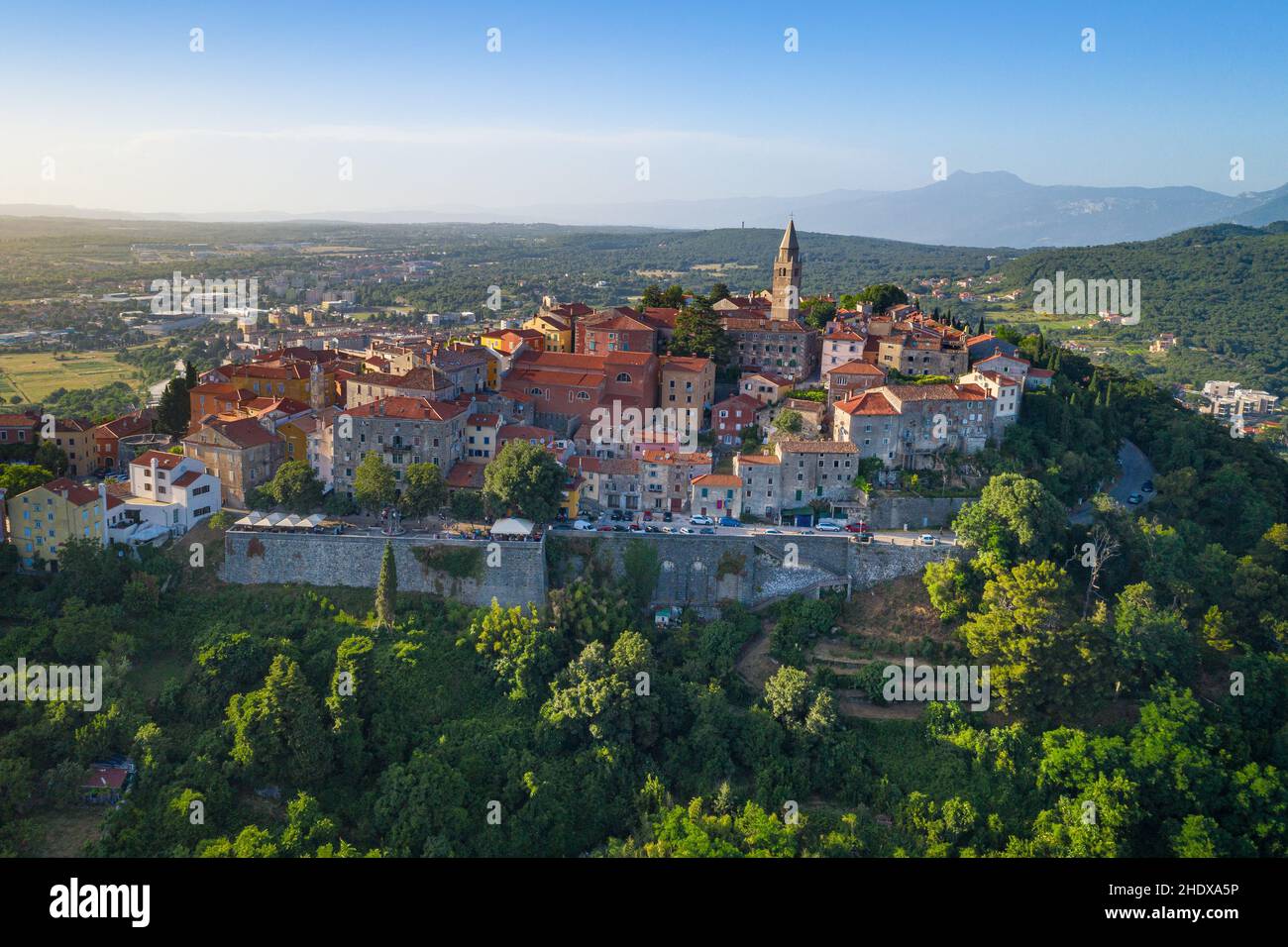 Labin from air Stock Photo