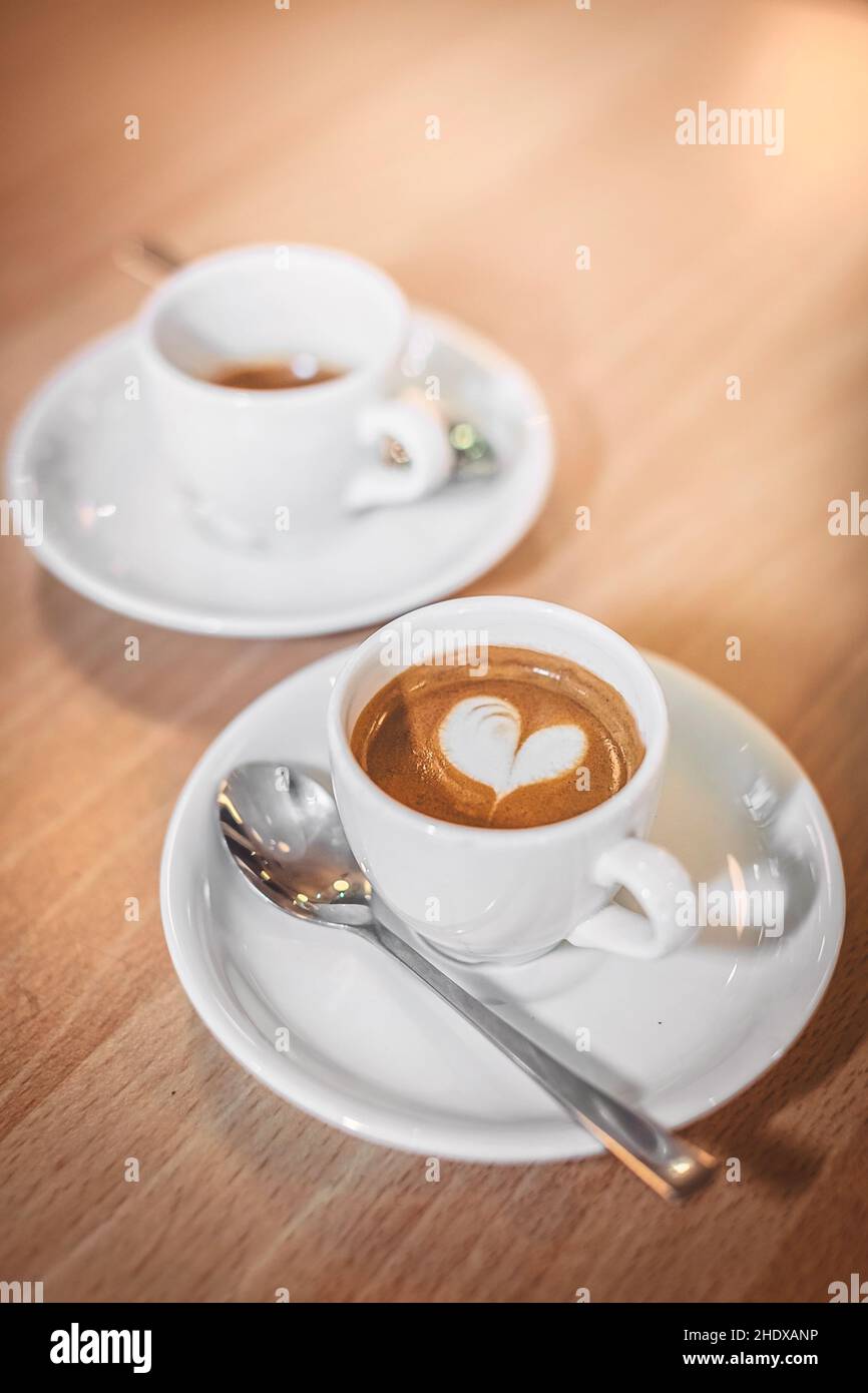 heart, cappuccino, latte art, hearts, cappuccinos, cappucino, coffee Stock Photo