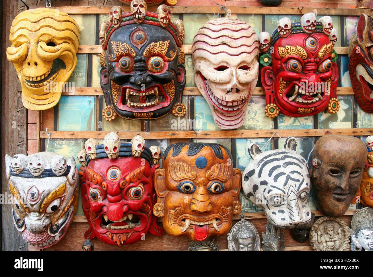souvenir, deity, wooden mask, souvenirs, deities, wooden masks Stock