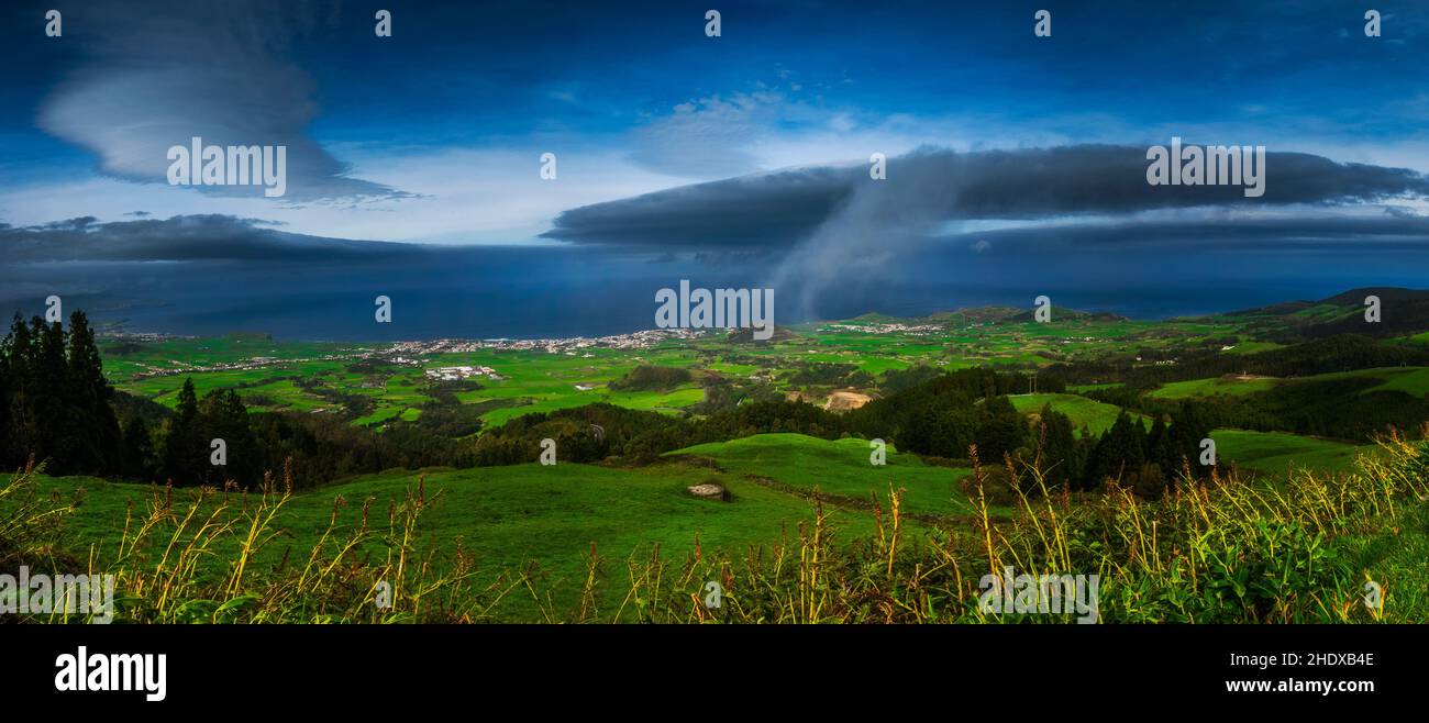 portugal, sao miguel, rain cloud, portugals, sao miguels, clouds, rain clouds Stock Photo