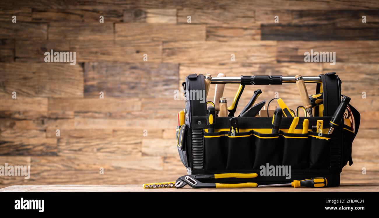 DIY Handyman Toolkit. Carpenter Hardware And Tools Stock Photo Alamy