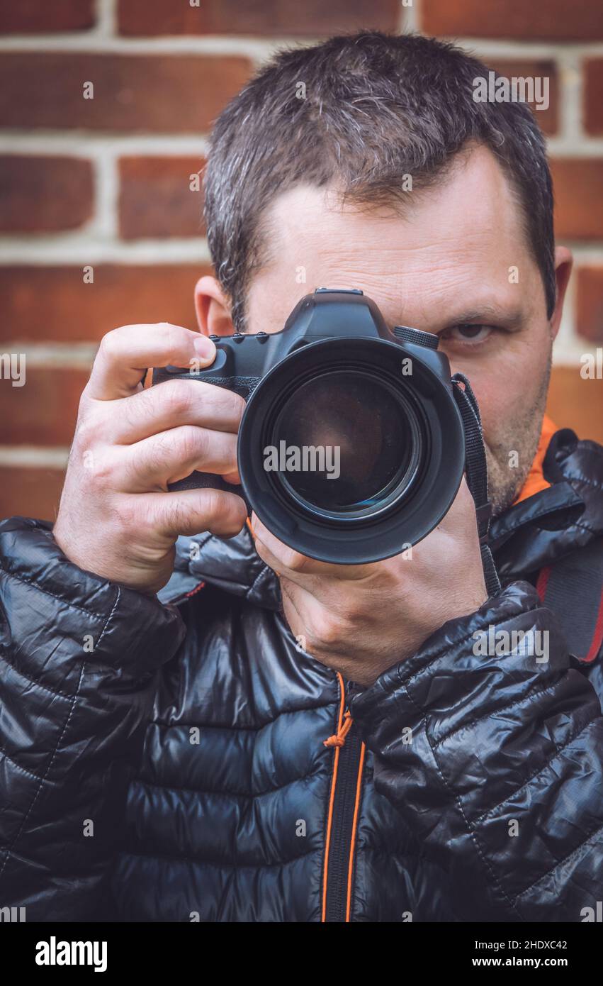 photographer, photograph, spy, fotograf, photographers, photographies, spies, spying Stock Photo