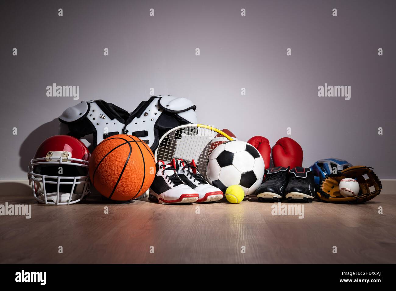 Many Sport Equipment Gear Objects And Accessories Stock Photo Alamy