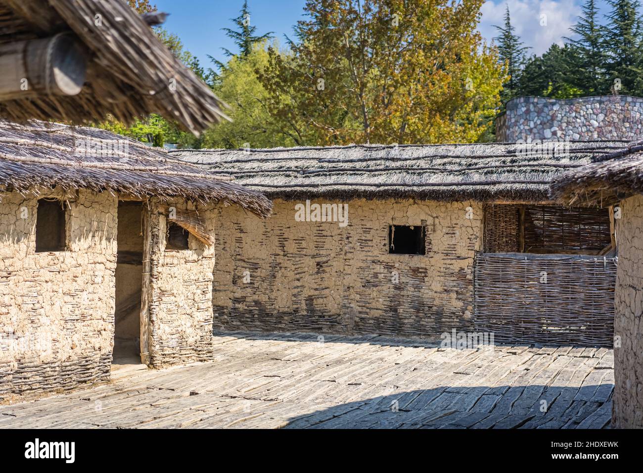 loam house, thatched roof, loam houses, roof, thatched roofs Stock Photo
