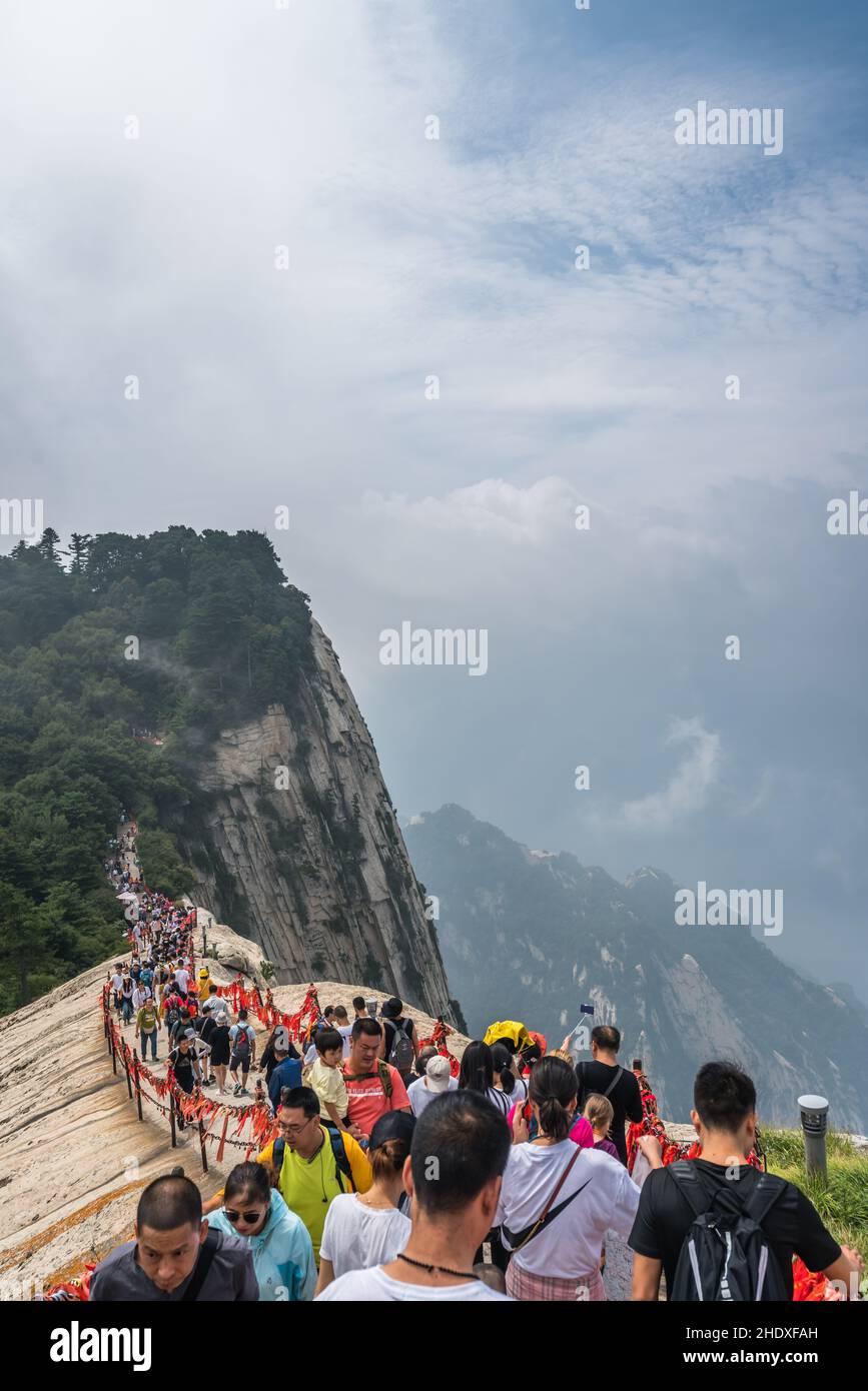 tourism, holy mountain, hua shan, tourisms, holy mountains Stock Photo