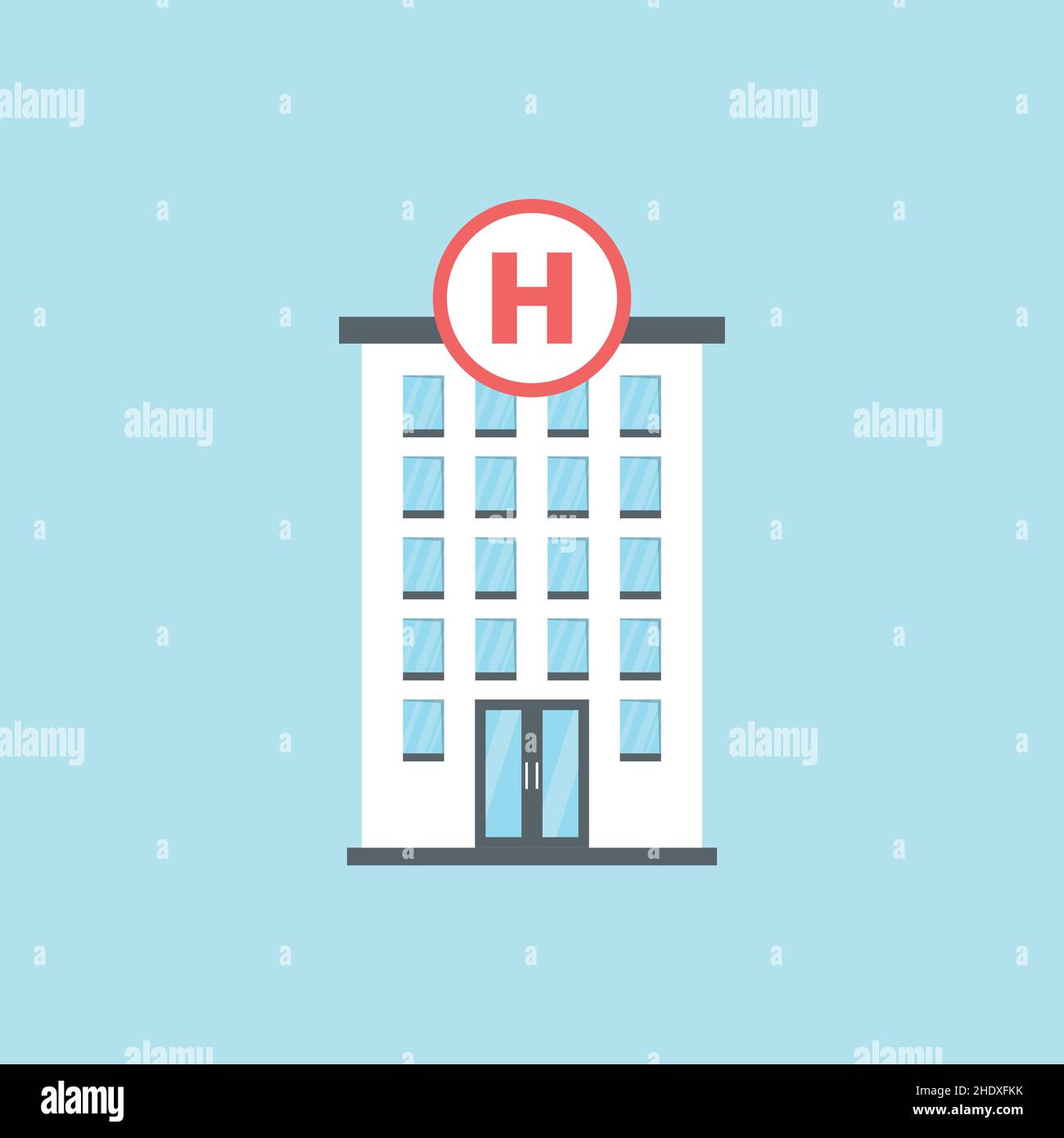 Hospital building icon in flat style. Medical clinic vector ...