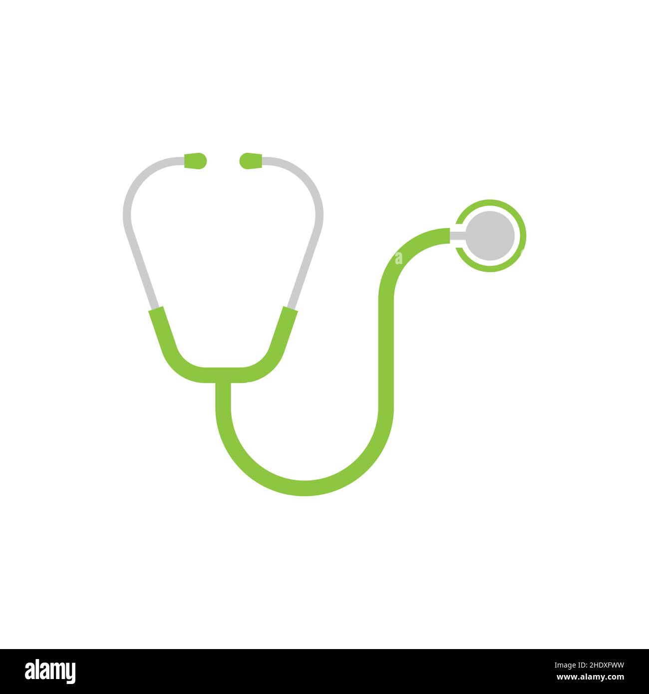 Stethoscope icon in flat style. Heart diagnostic vector illustration on ...