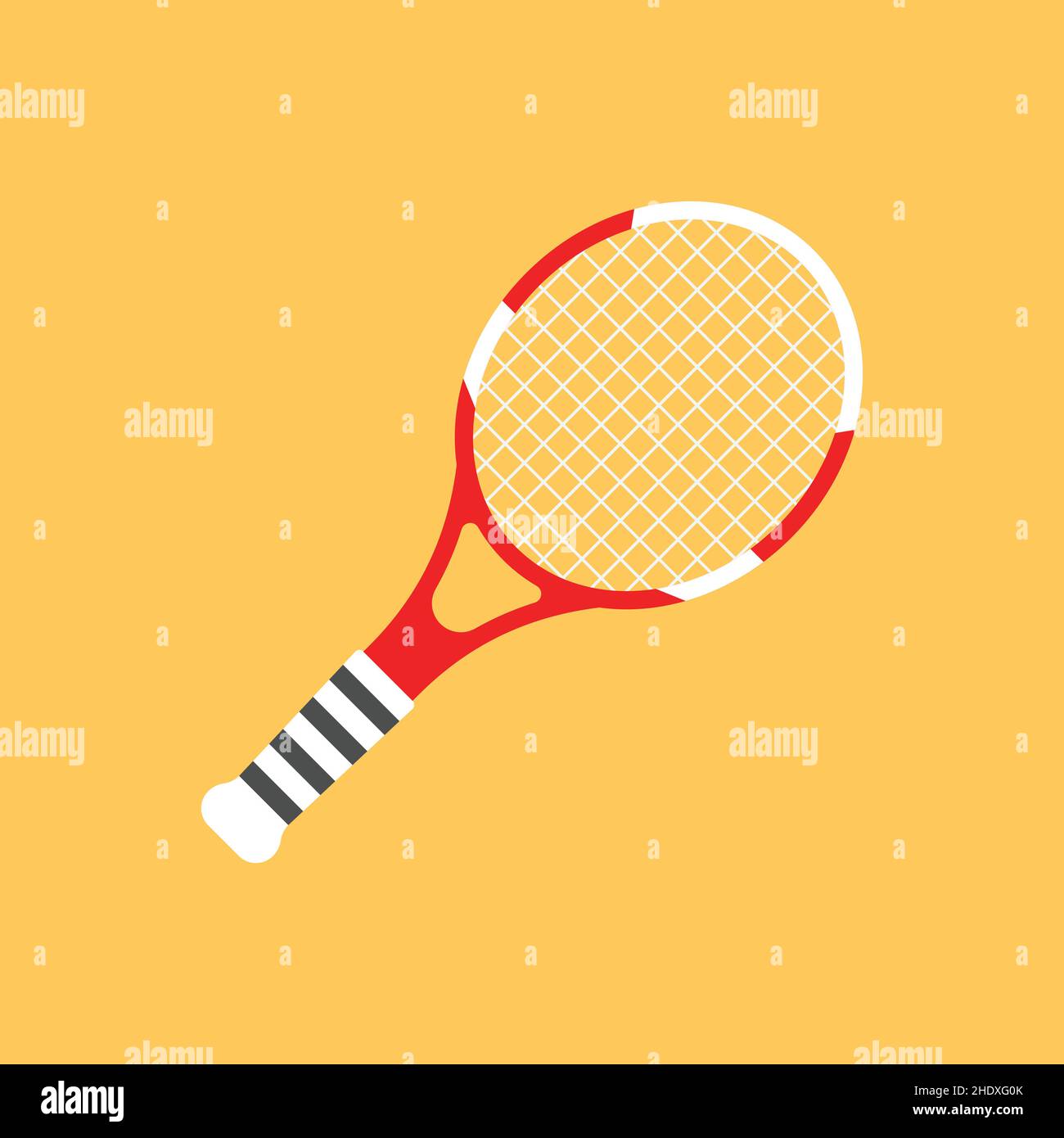 Tennis racket icon in flat style. Gaming racquet vector illustration on ...