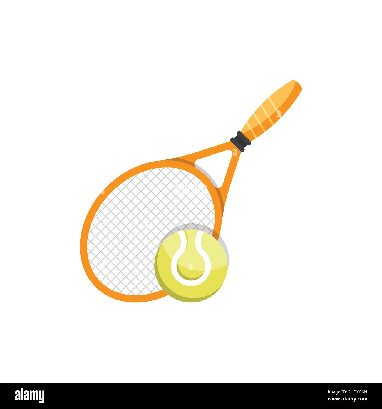 Tennis racket icon in flat style. Gaming racquet vector illustration on ...