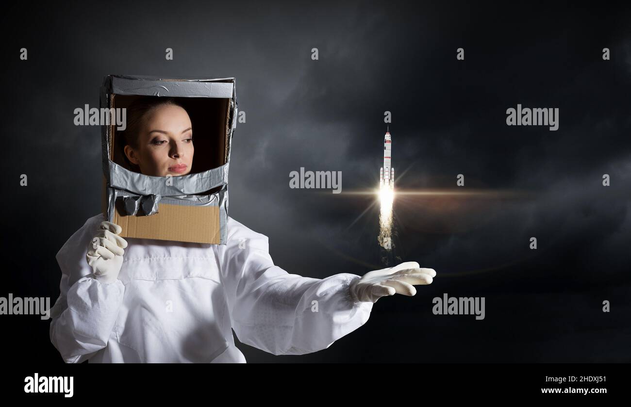 rocket, astronaut, rockets Stock Photo