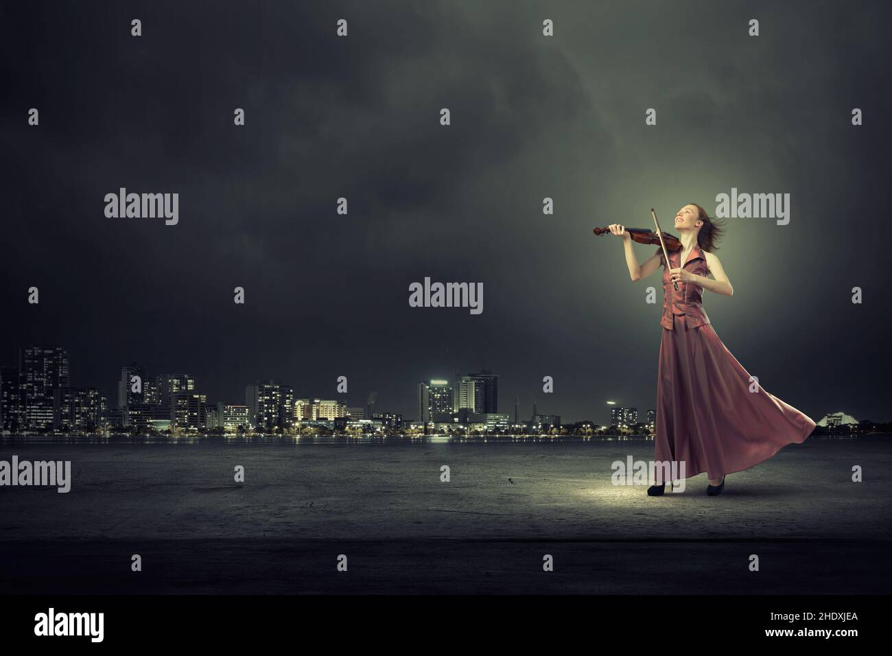 playing music, violinist, playing musics, violinists Stock Photo