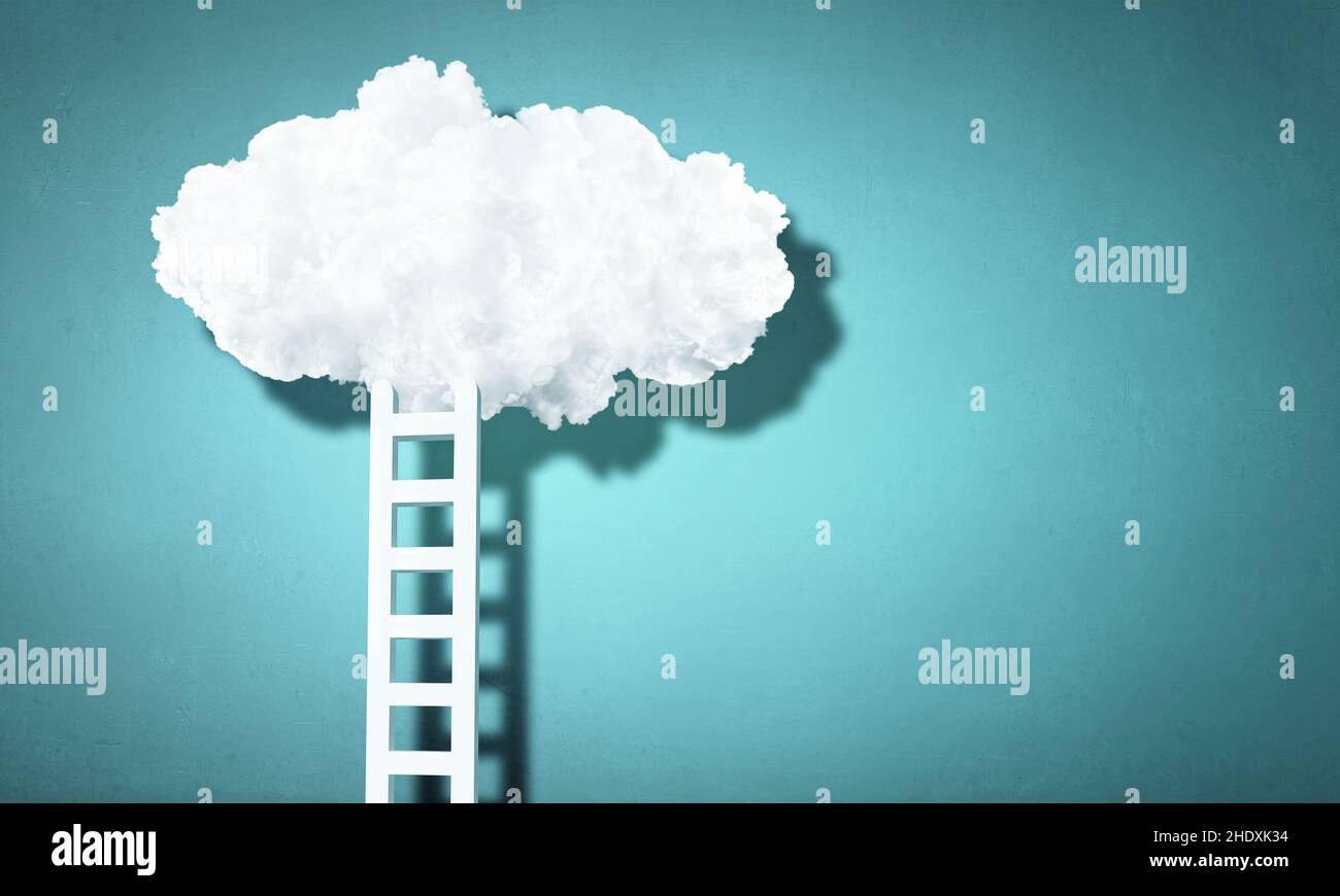 cloudscape, dreams, ladder, cloudscapes, dream, dreaming, ladders Stock