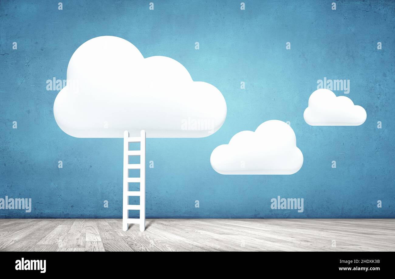 cloudscape, dreams, ladder, cloudscapes, dream, dreaming, ladders Stock Photo
