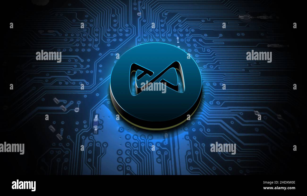 axie-infinity cryptocurrency coin on colorful background, cryptocurrency  concept Stock Photo - Alamy