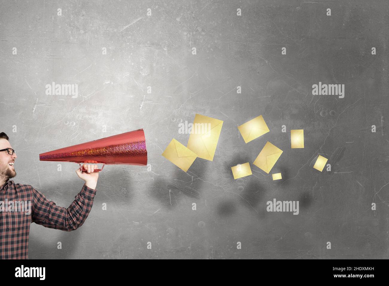 Writing Megaphone letters, megaphone, letter, megaphones Stock Photo - Alamy