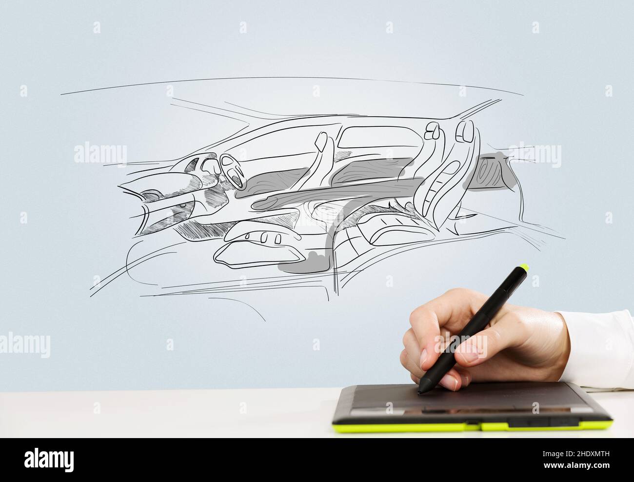 car, product design, graphics tablet, illustrating, cars, industrial design, product designs, graphics tablets Stock Photo