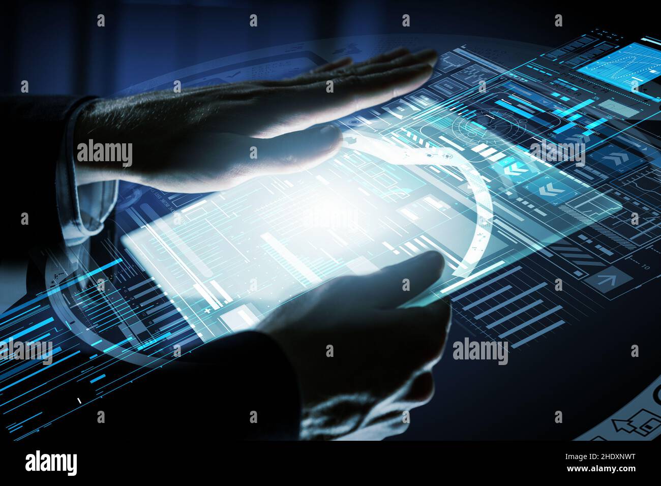 hand, cyberspace, enabling, hands, cyberspaces, activate, activating Stock Photo