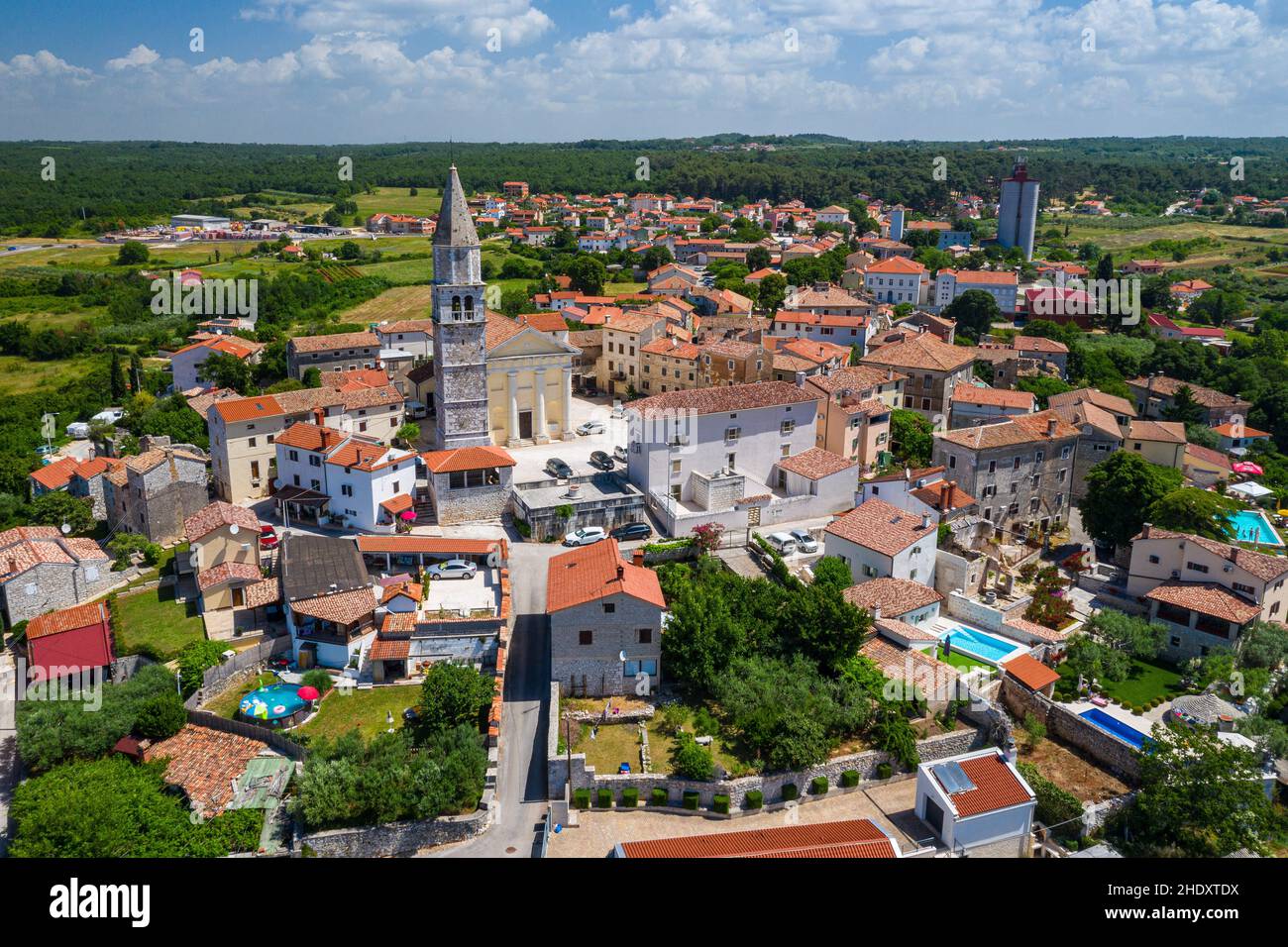 Višnjan from air Stock Photo Alamy