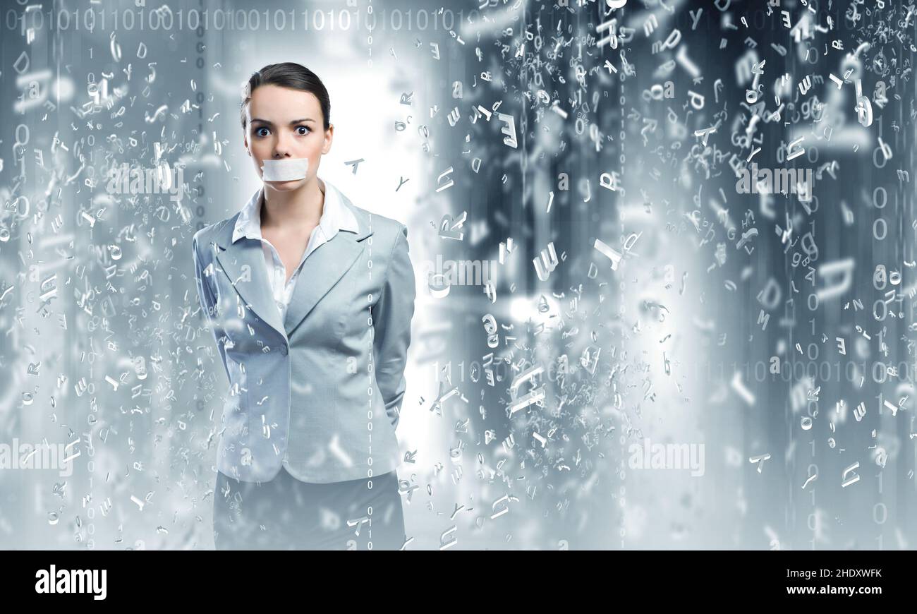 fear, caught, helpless, employees, silenced, speechless, information, fears, caughts, helplessness, employee, silenceds, informations Stock Photo